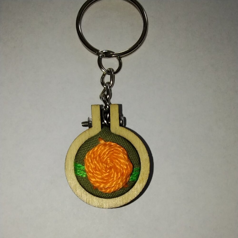 Rose Embroidery Keychain - Picture 2 of 2